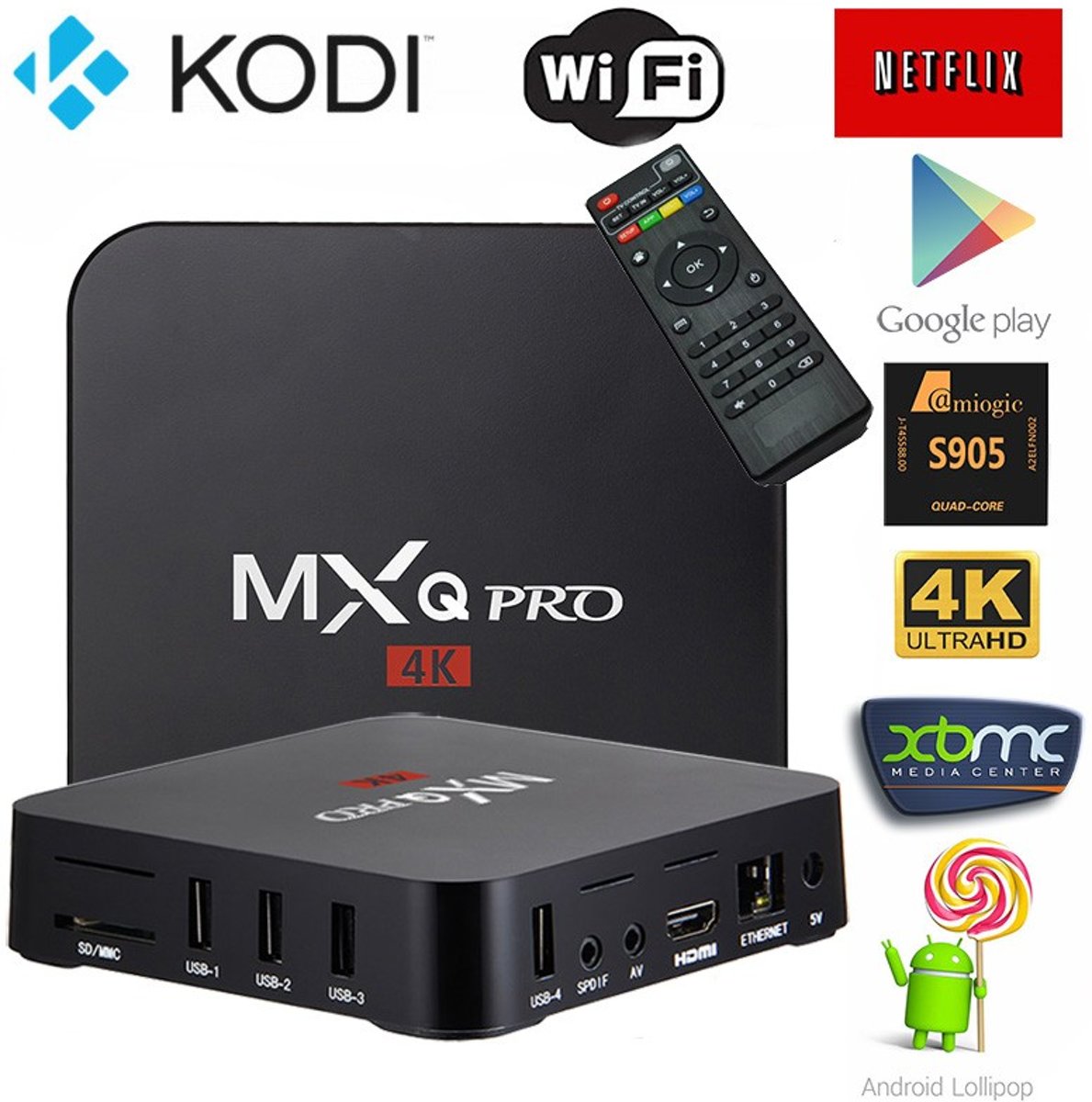 MXQ Pro 4k met snelste S905x processor en Android 7.1 | Kodi 17.6 | TV Box 2018 model